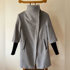 Gray and black fashionable fall or winter jacket